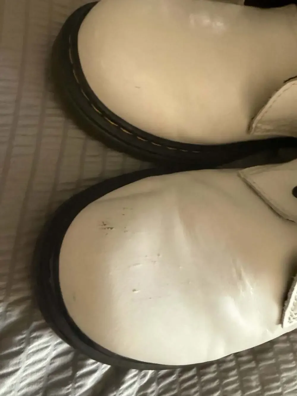 Dr. Martens 1460Y Youth White Combat Boots with Side Zipper